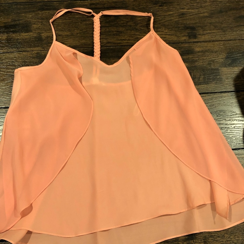 Salmon BCBG blouse chiffon tank top in size small